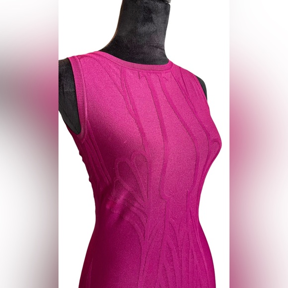 Gucci Late 2000s Collection Art Nouveau Print Knit Dress in Deep Pink Size XS - Picture 12 of 17